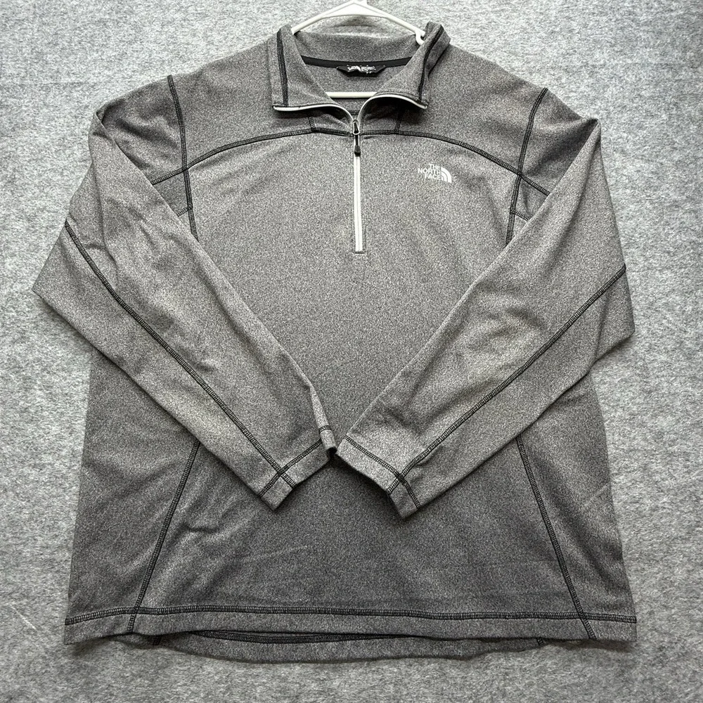 The North Face 1/4 Zip Pullover Mens XL Training Polyester Gray Heather Heather